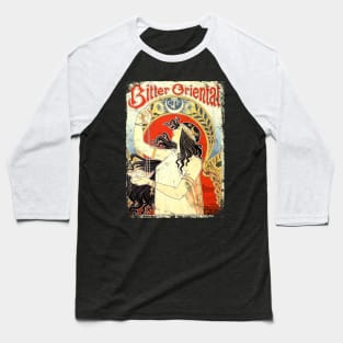 Art Nouveau - Bitter Oriental Alphonse Mucha Design Baseball T-Shirt